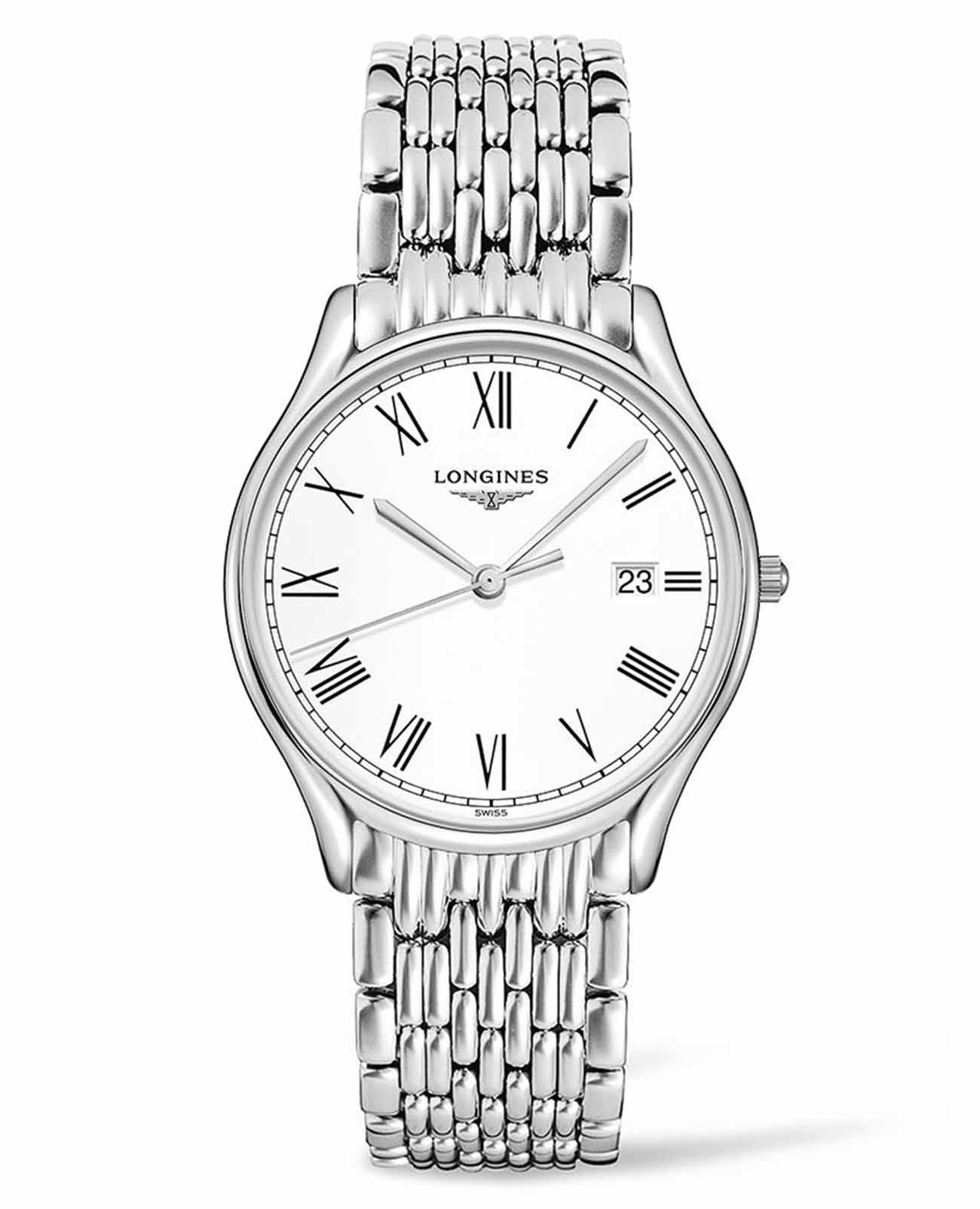 Longines Longines Lyre L4.859.4.11.6  L48594116 механические женские часы белый циферблат, браслет нержавеющая сталь — вид спереди
