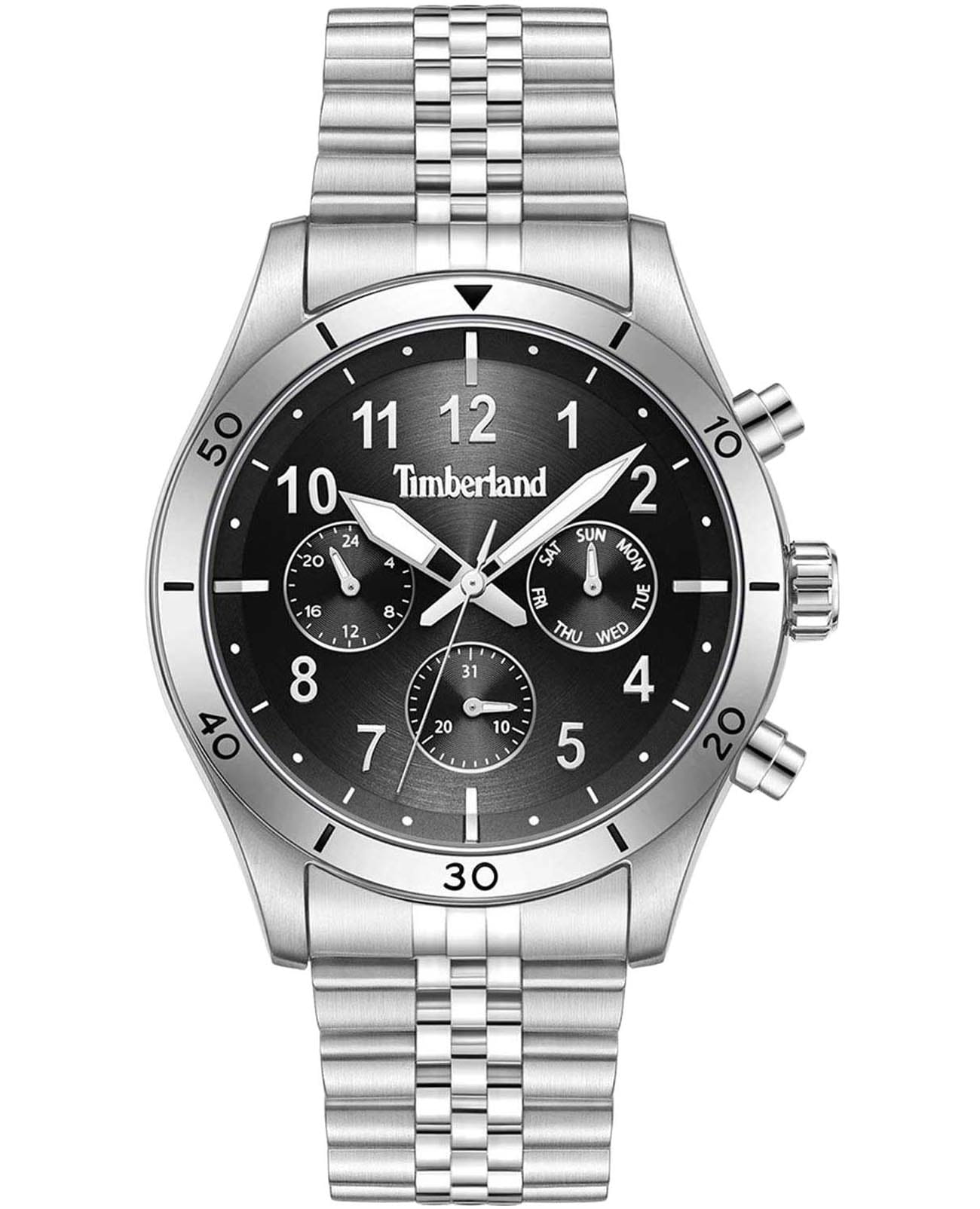Timberland Timberland Ashmont TDWGK0054703  TDWGK0054703 кварцевые мужские часы черный циферблат, браслет нержавеющая сталь — вид спереди