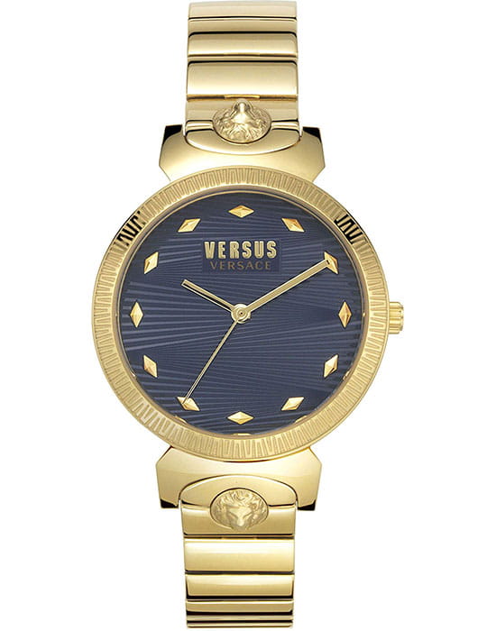 Versus Versace VSPEO0619  VSPEO0619 кварцевые женские часы синий циферблат, браслет сталь c pvd покрытием — вид спереди