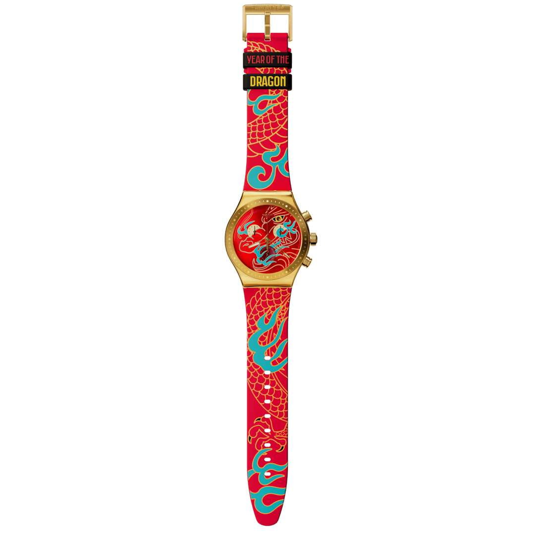 Swatch Swatch I New Chrono YVZ100, gent швейцария мужские часы на браслете силикон боковой вид
