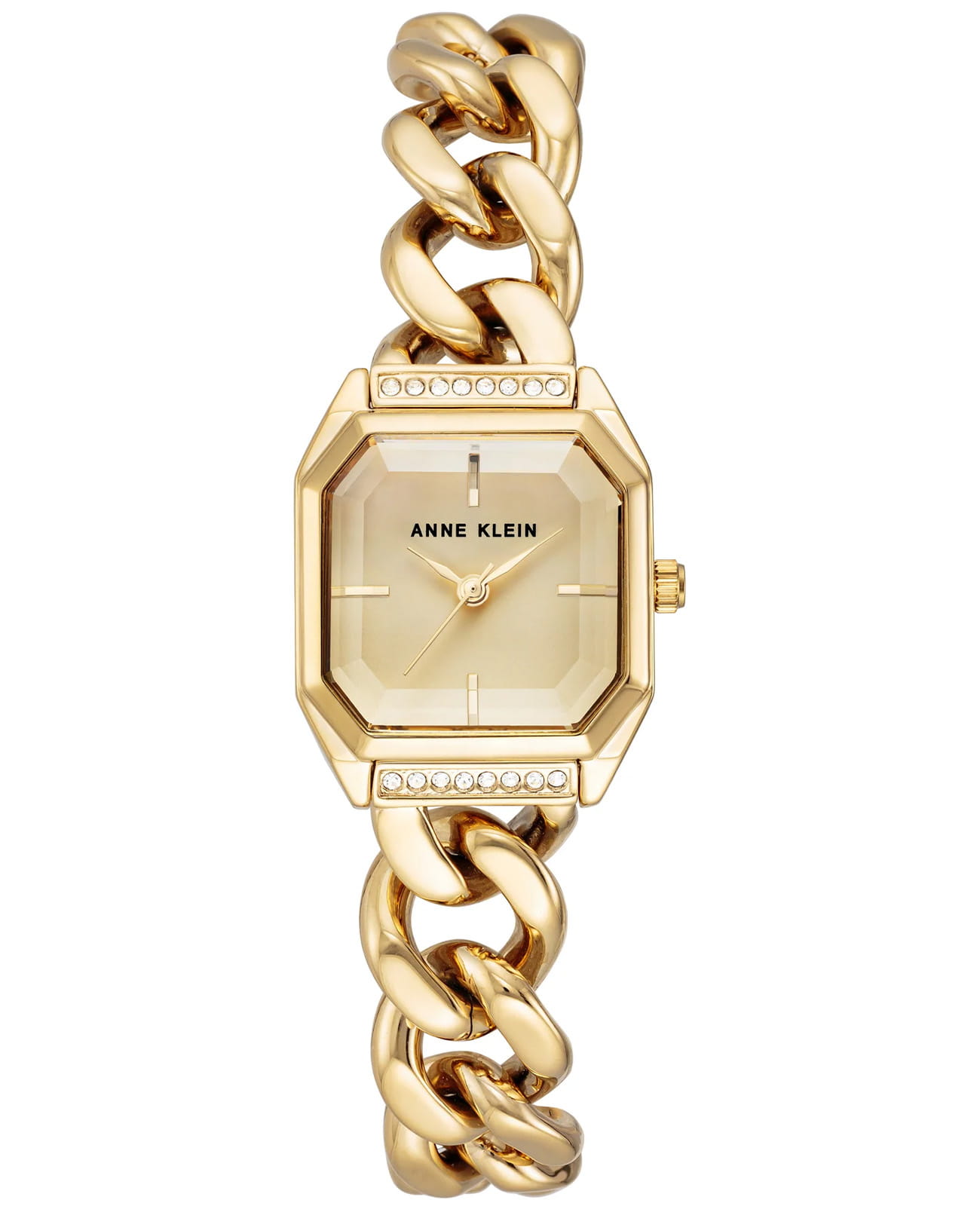 Anne Klein Anne Klein Chain Reaction 4002CHGB  4002CHGB кварцевые женские часы шампань циферблат, браслет нержавеющая сталь с ip-покрытием — вид спереди