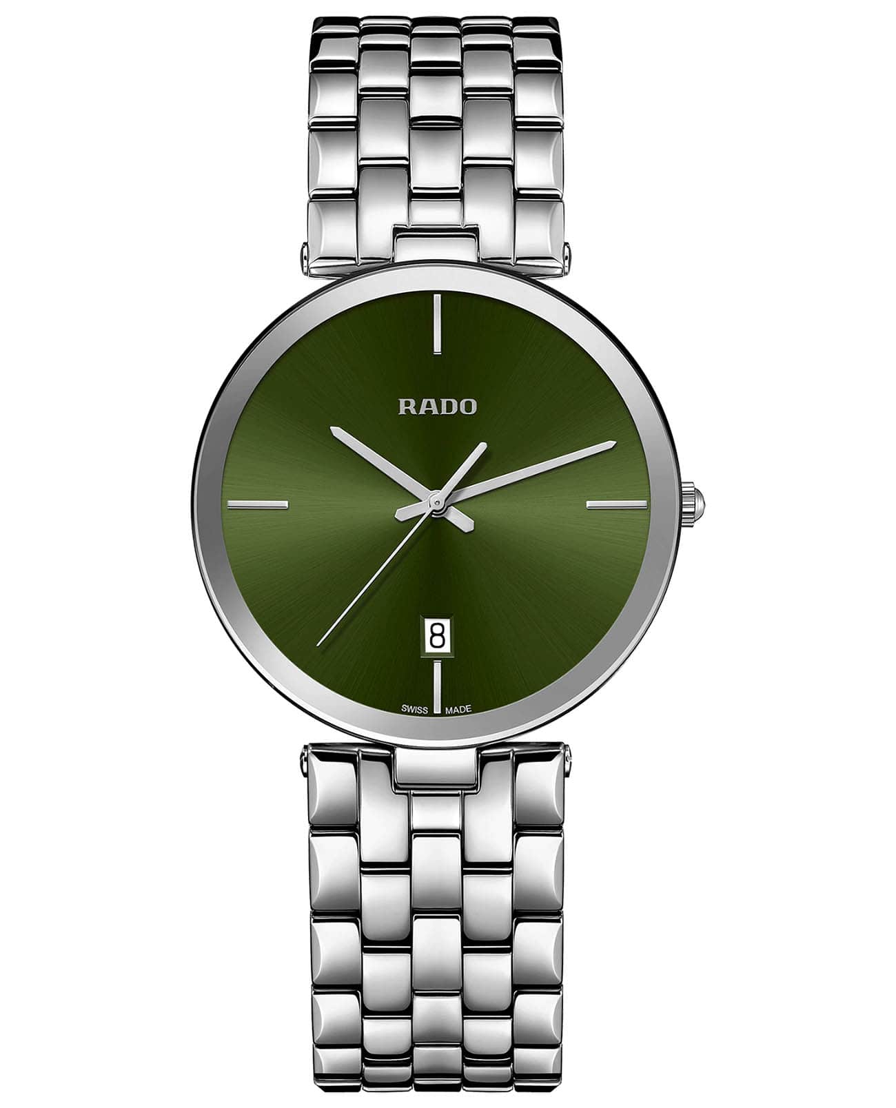 Rado Rado Florence R48870313  R48870313 кварцевые женские часы зеленый циферблат, браслет нержавеющая сталь — вид спереди