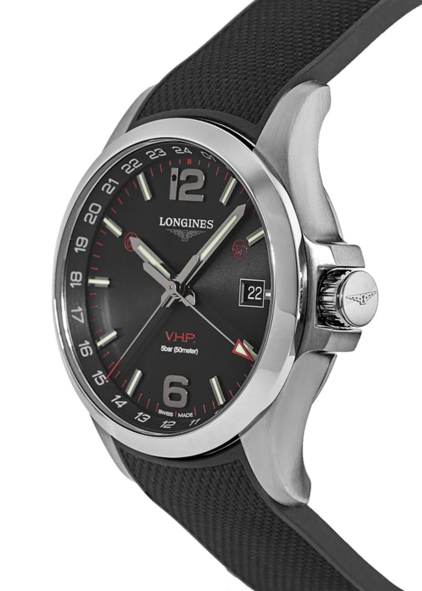 Longines Longines Conquest V.H.P. L3.728.4.56.9 , наручные мужские часы фото под углом