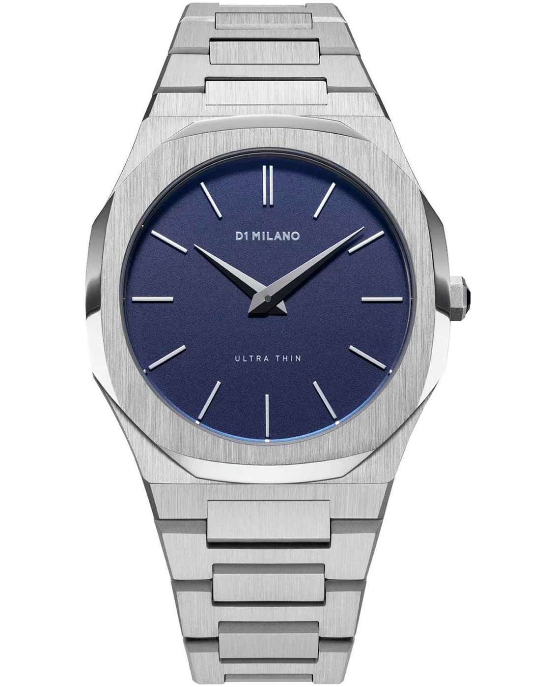 D1 Milano D1 Milano Ultra Thin UTBU01  UTBU01 кварцевые мужские часы синий циферблат, браслет нержавеющая сталь — вид спереди