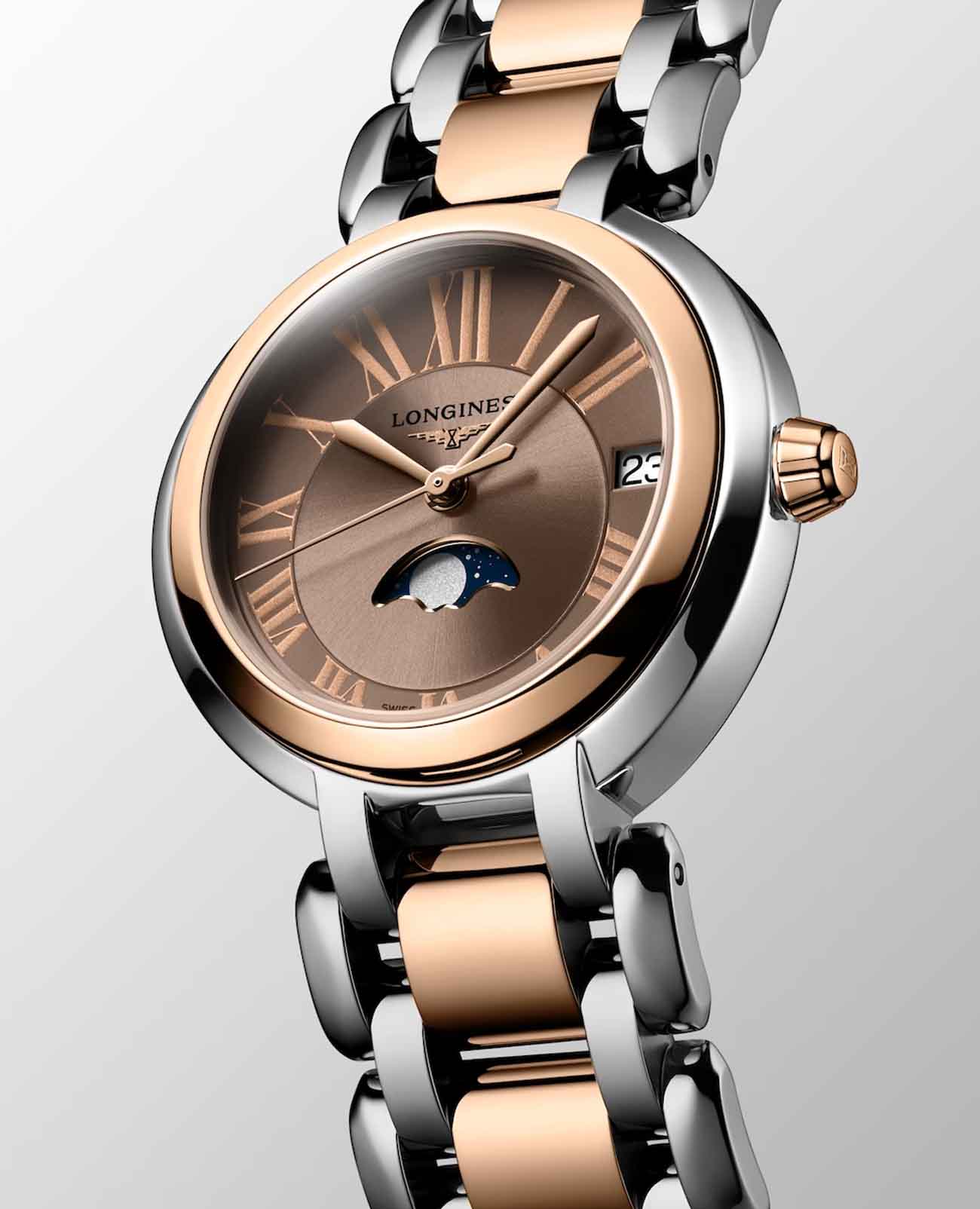 Оригинальные часы Longines Longines PrimaLuna L8.115.5.61.7 кварцевые калибр механизма l296 общий вид