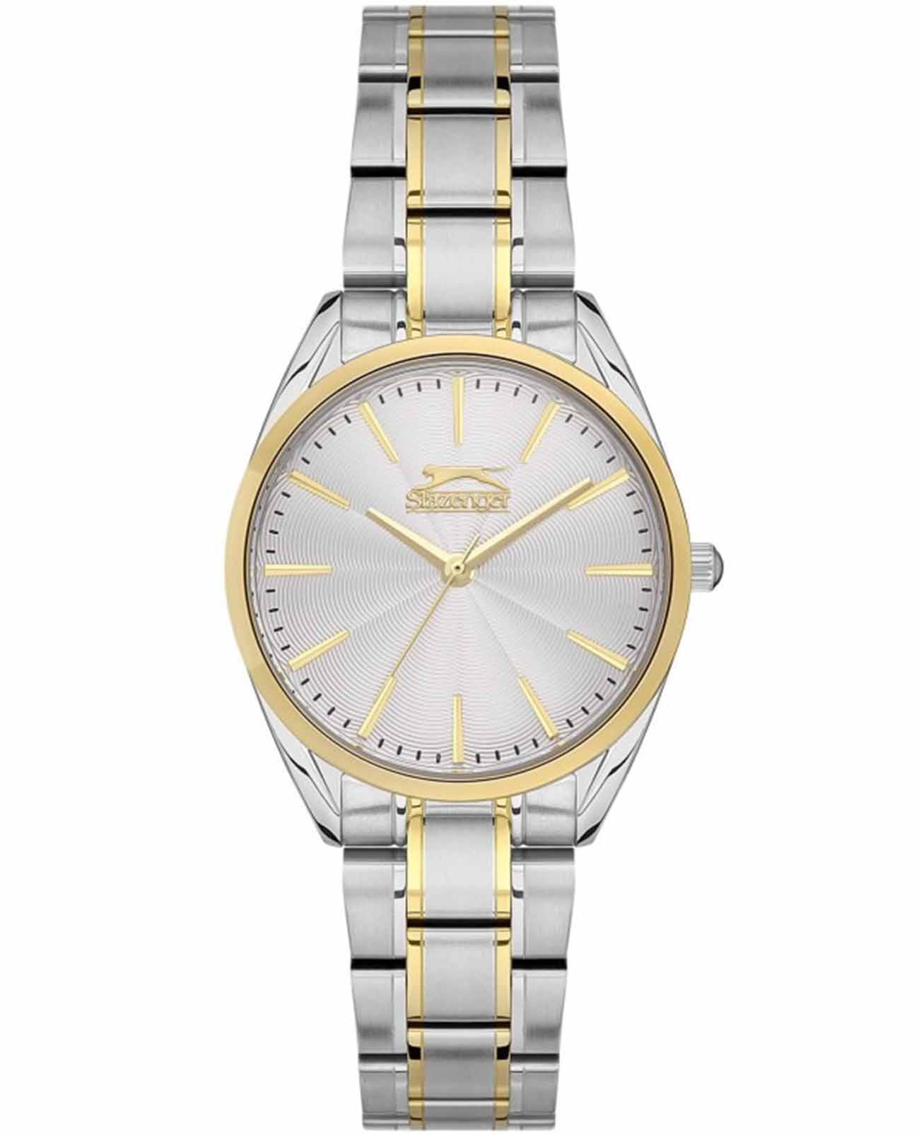 Slazenger Slazenger SL.09.2155.3.03  SL.09.2155.3.03 кварцевые женские часы серебристый циферблат, браслет суперметалл с ip покрытием — вид спереди