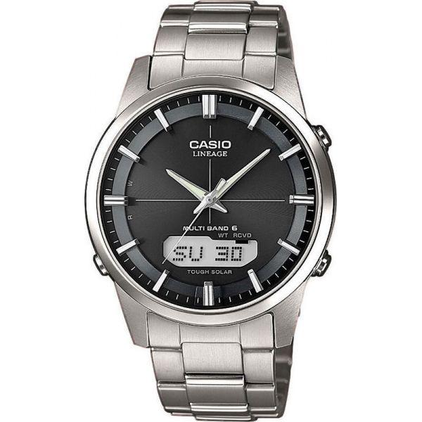 Casio CASIO WAVE CEPTOR LCW-M170TD-1A  LCW-M170TD-1A  мужские часы черный циферблат, браслет  — вид спереди
