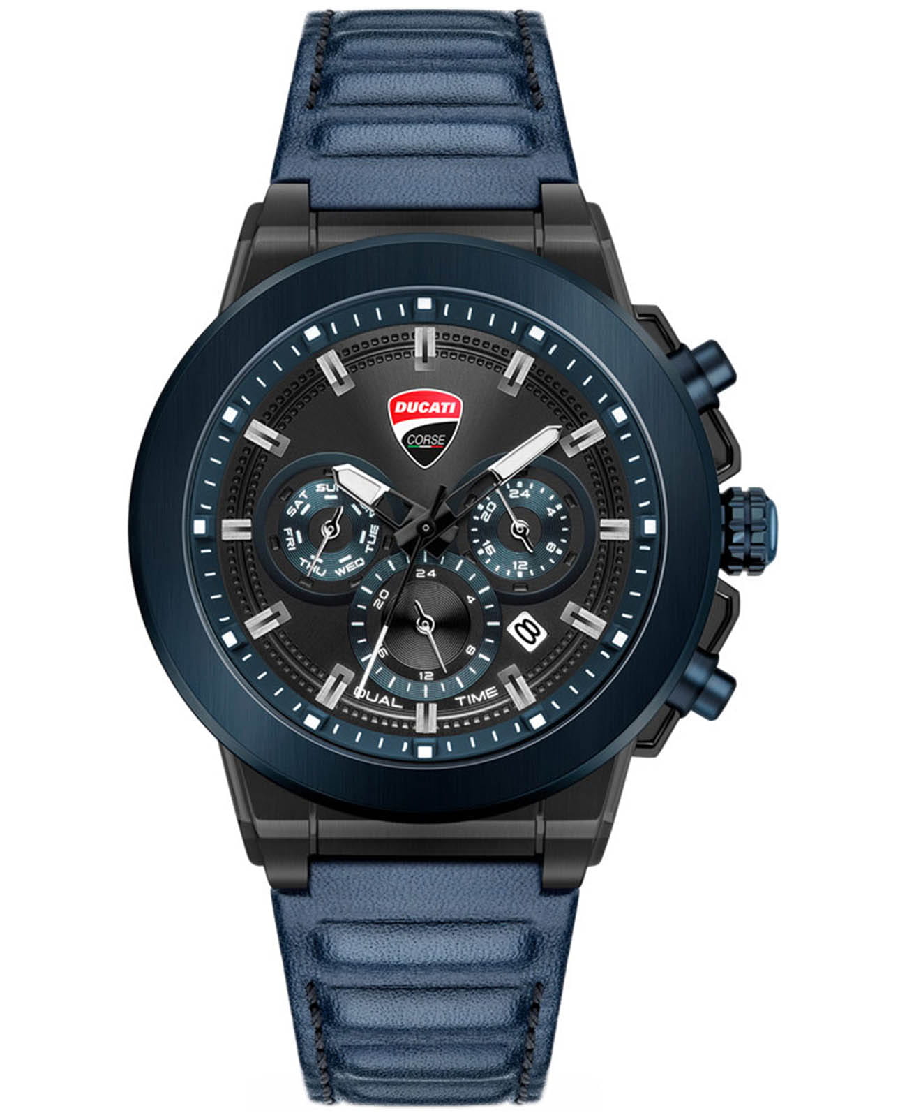Ducati Corse Campione DTWGF2019203  DTWGF2019203 кварцевые мужские часы черный циферблат, браслет кожаный — вид спереди
