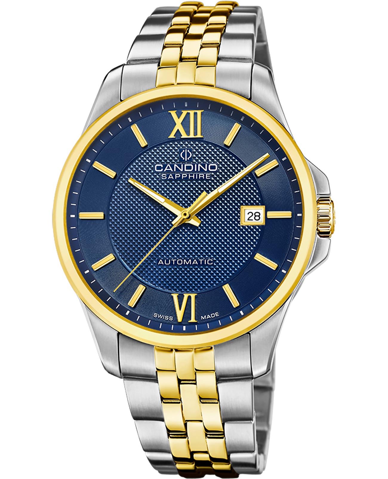 Candino Candino Automatic Gents C4769/2  C4769/2 механические мужские часы синий циферблат, браслет нержавеющая сталь с pvd-покрытием — вид спереди