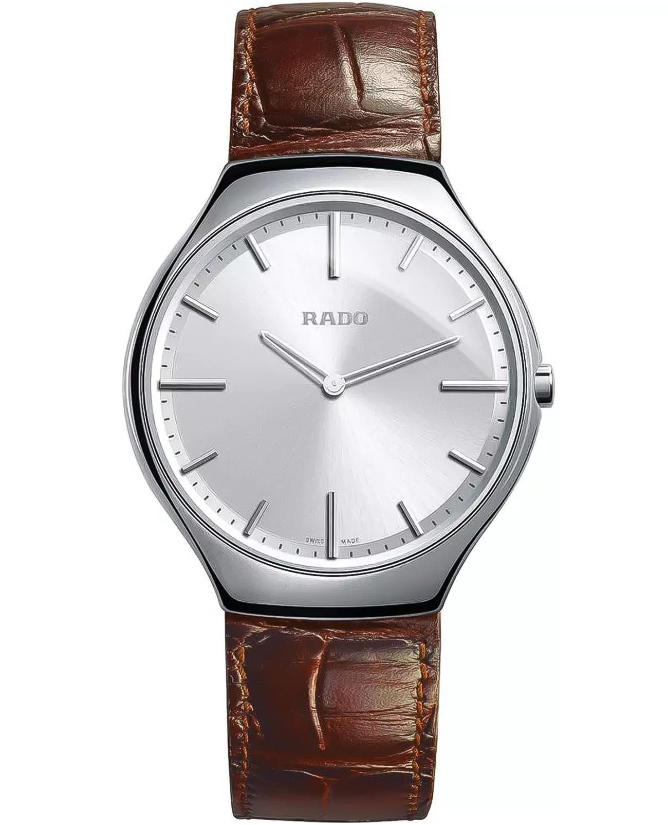 Rado Rado True R27955105  R27955105 кварцевые женские часы серебристый циферблат, браслет кожаный — вид спереди