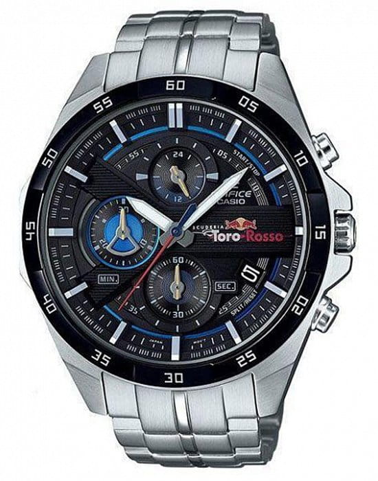Casio Casio Edifice EFR-556TR-1A EFR-556 EFR-556TR-1A кварцевые мужские часы черный циферблат, браслет нержавеющая сталь — вид спереди