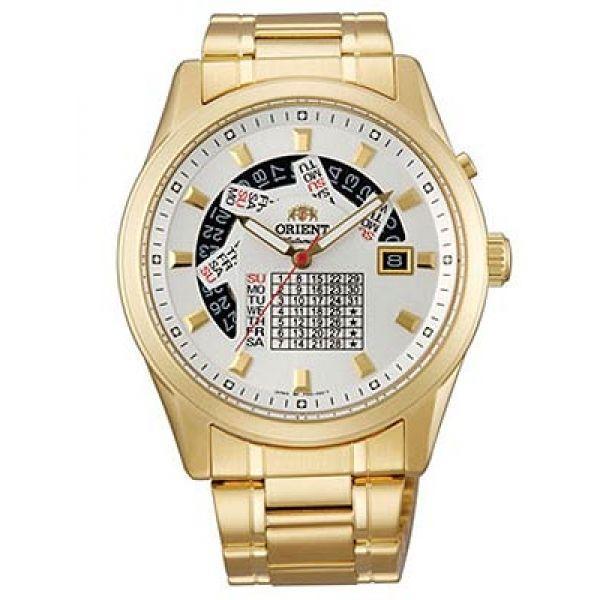Orient Orient FX01001W (FFX01001W)  FFX01001W механические мужские часы белый циферблат, браслет  — вид спереди