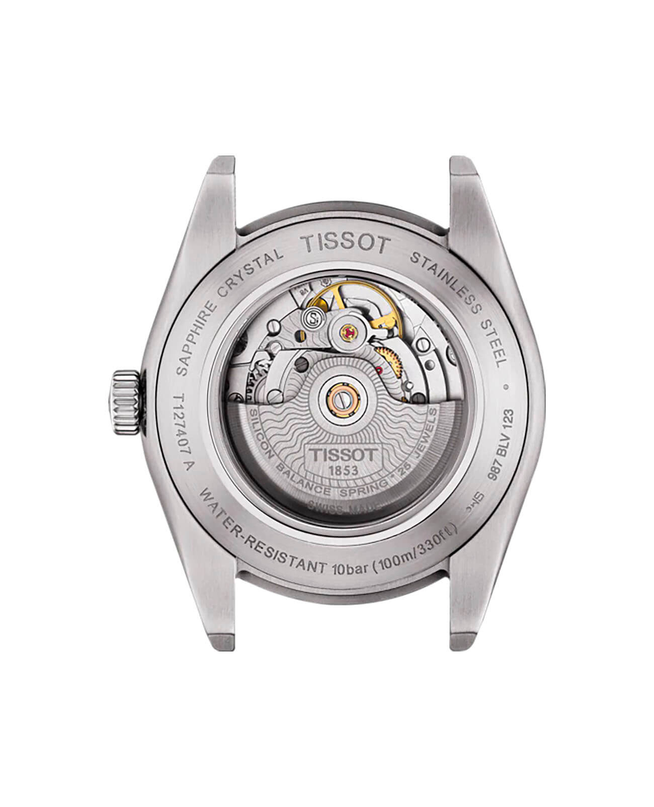 Tissot Tissot Gentleman Powermatic 80 Silicium T127.407.16.041.01, t-classic швейцария мужские часы на браслете кожаный боковой вид
