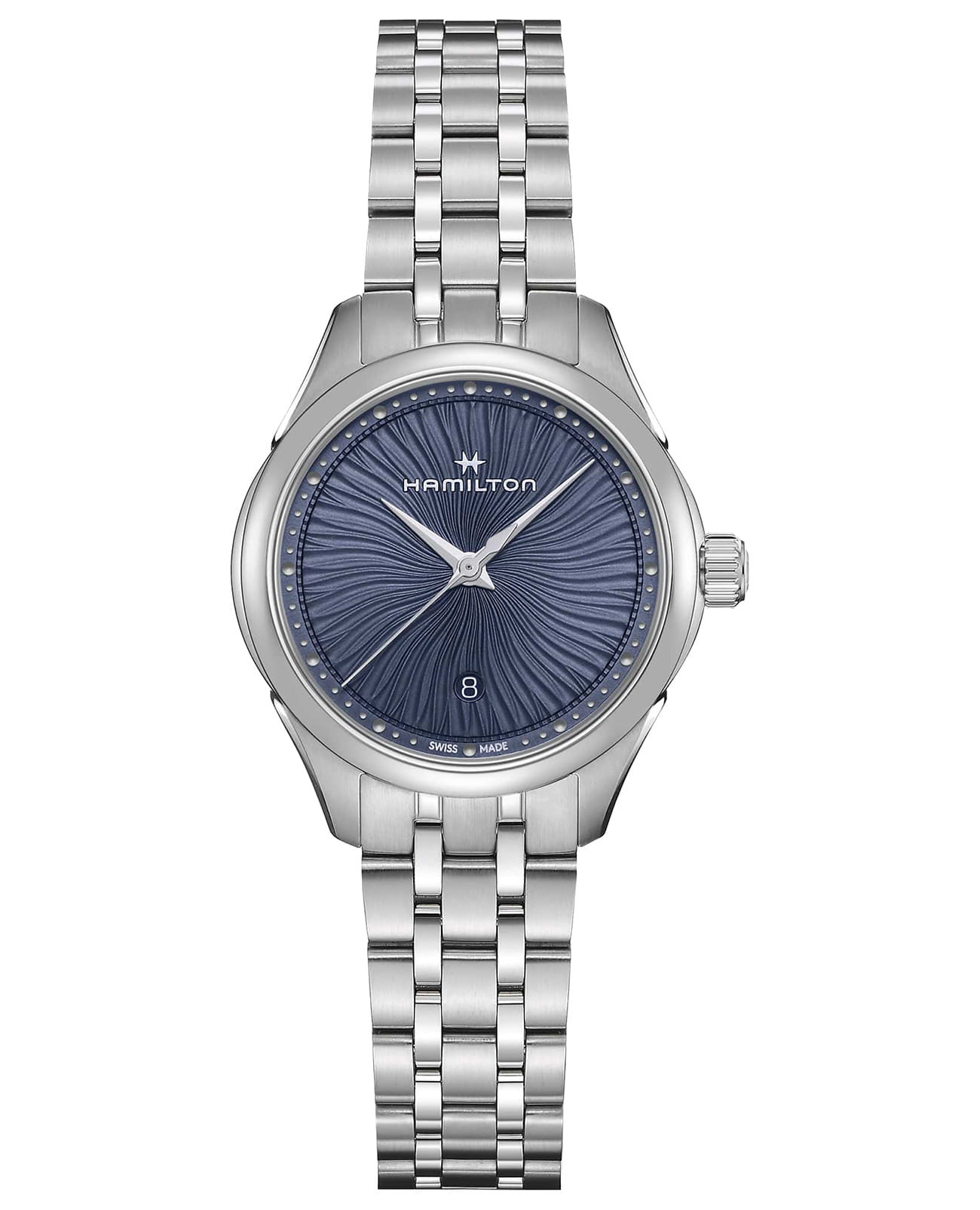 Hamilton Hamilton Jazzmaster Lady Quartz H32231140  H32231140 кварцевые женские часы синий циферблат, браслет нержавеющая сталь — вид спереди