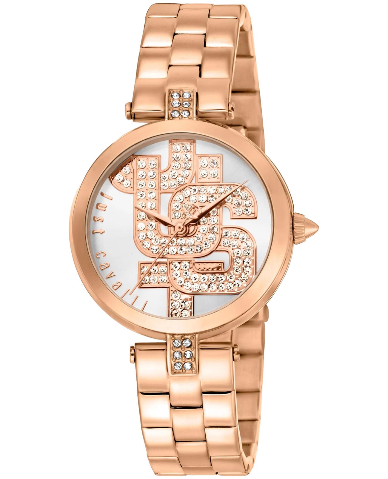 Just Cavalli Just Cavalli JC1L241M0075  JC1L241M0075 кварцевые женские часы белый циферблат, браслет сталь c pvd покрытием — вид спереди