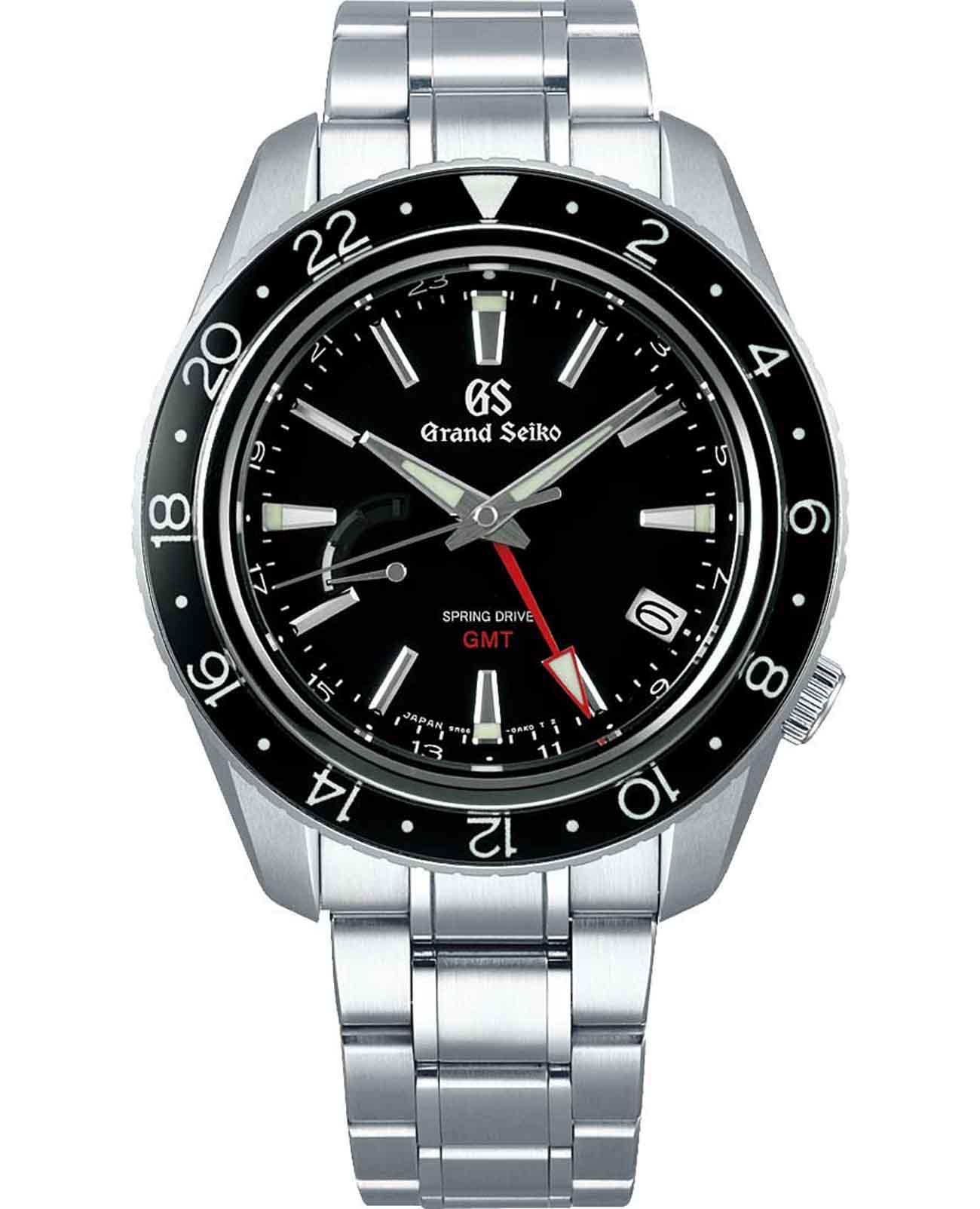 Seiko Seiko Grand Seiko SBGE201G  SBGE201G механические мужские часы черный циферблат, браслет нержавеющая сталь — вид спереди