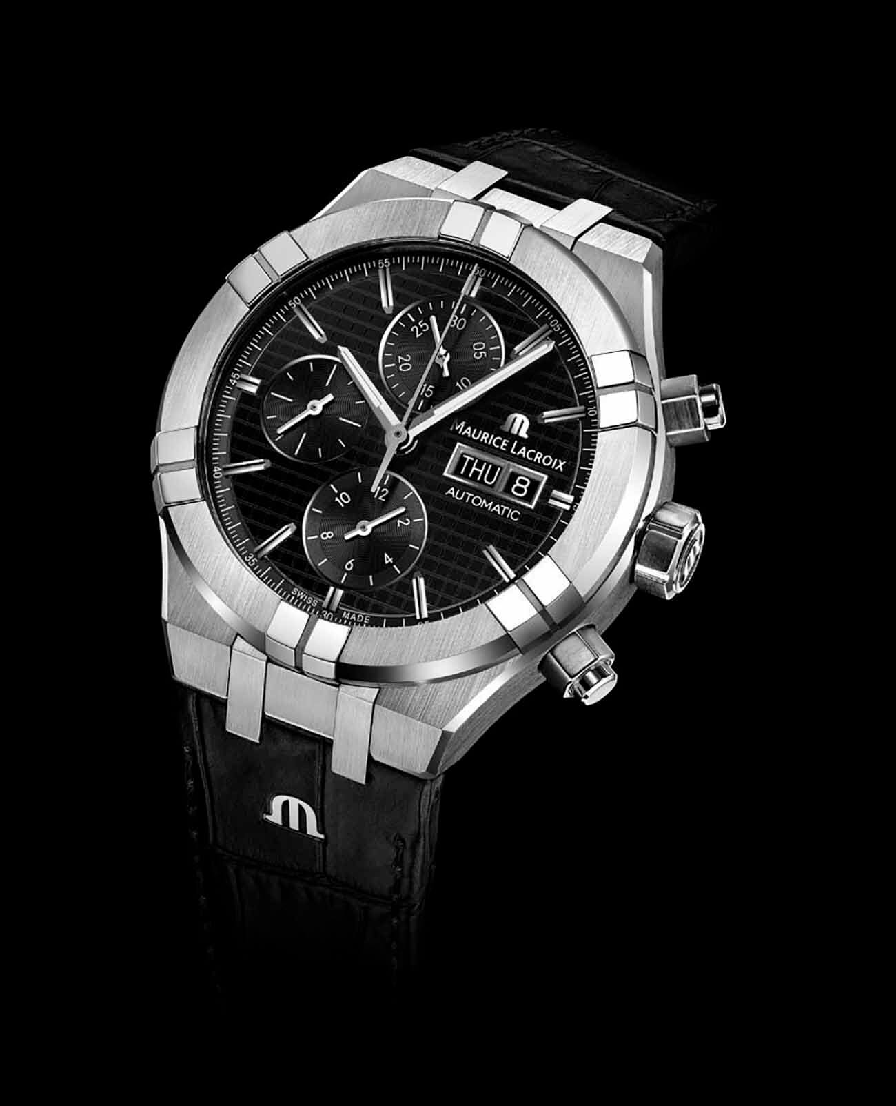 Maurice Lacroix Maurice Lacroix Aikon Automatic Chronograph AI6038-SS00B-330-2 мужские часы черный циферблат на запястье
