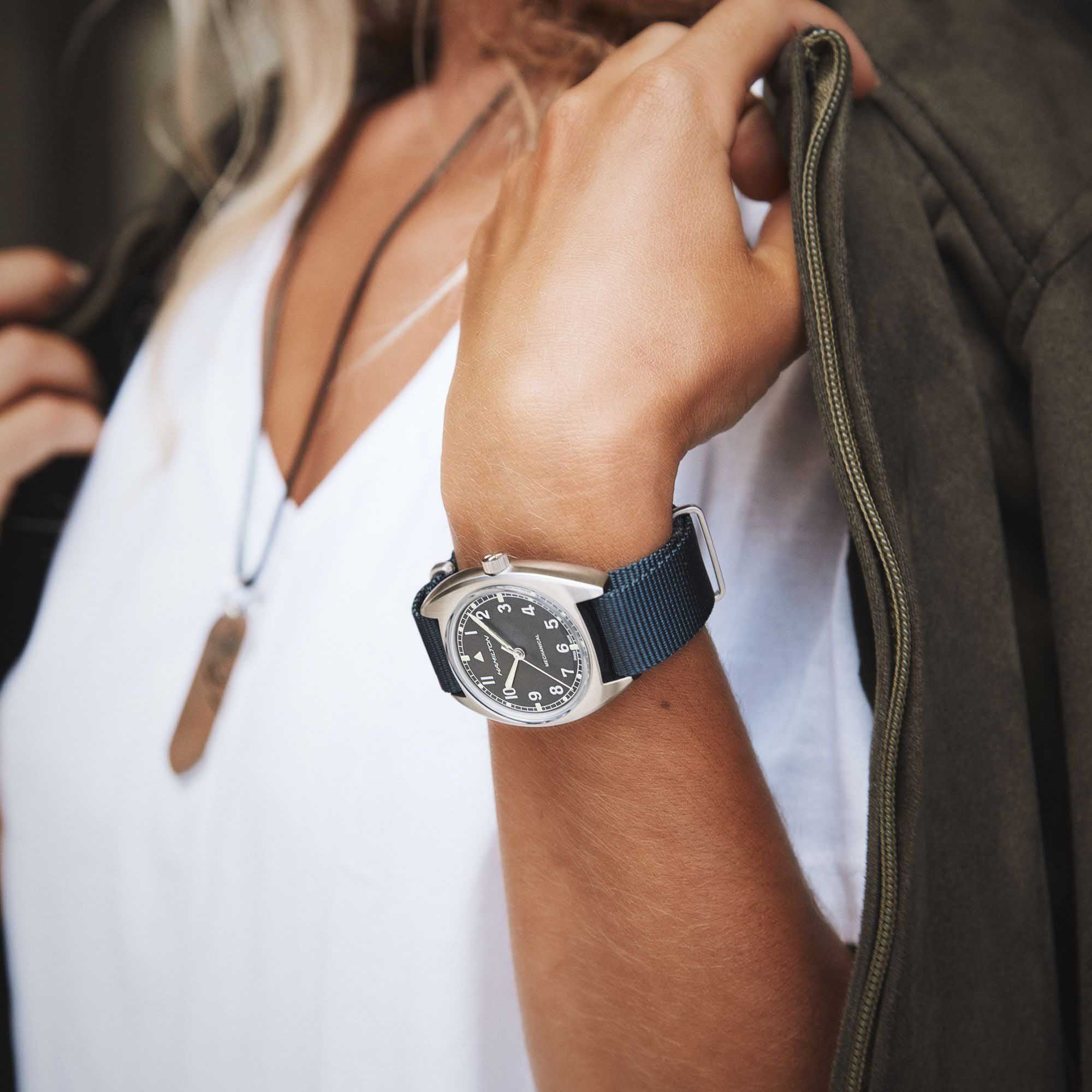 Hamilton Hamilton Khaki Aviation Pilot Pioneer Mechanical H76419941 , наручные мужские часы фото под углом