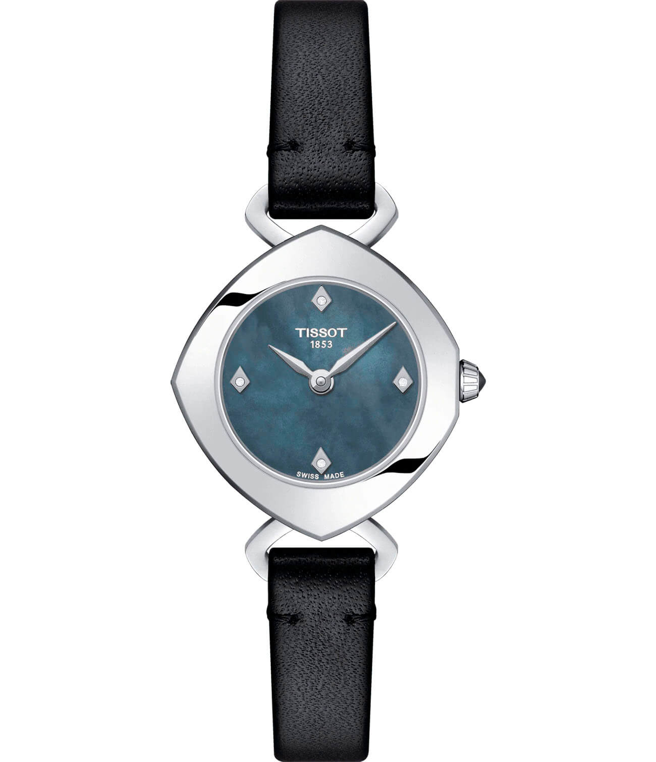 Tissot Tissot Femini-T T113.109.16.126.00  T1131091612600 кварцевые женские часы перламутровый циферблат, браслет кожаный — вид спереди