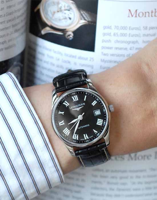 Longines Longines Master Collection L2.893.4.51.7 мужские часы черный циферблат на запястье