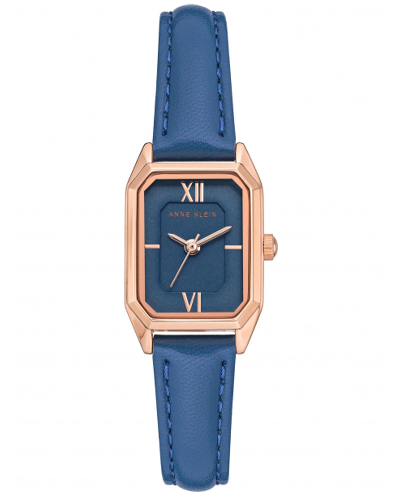 Anne Klein Anne Klein Leather 3968RGBL  3968RGBL кварцевые женские часы синий циферблат, браслет кожаный — вид спереди