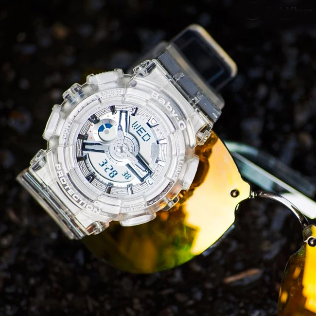 Casio Casio Baby-G BA-110CR-7ADR (BA-110CR-7A) кварцевые женские часы часы крупный план серый циферблата