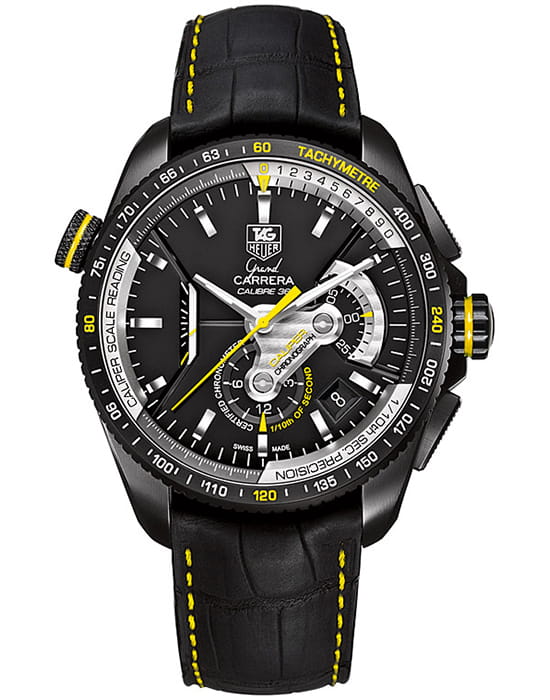 TAG Heuer TAG Heuer Carrera CAV5186.FC6304  CAV5186.FC6304 механические мужские часы черный циферблат, браслет кожаный — вид спереди