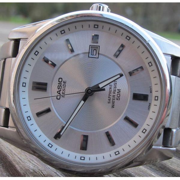 Casio Casio BEM-111D-7A, mtp япония мужские часы на браслете 18-каратное желтое золото боковой вид