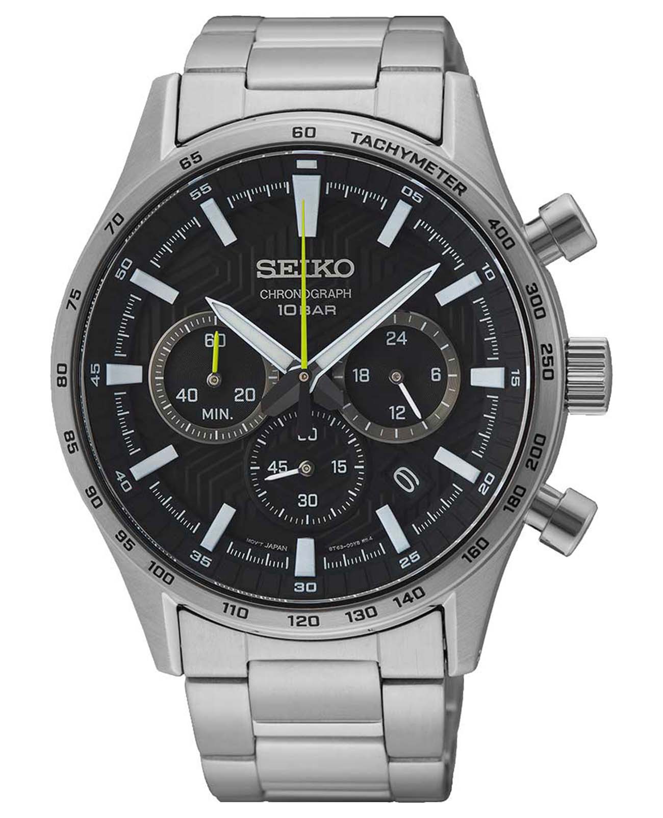 Seiko Seiko Conceptual Series Sports SSB413P1  SSB413P1  кварцевые мужские часы черный циферблат, браслет нержавеющая сталь — вид спереди