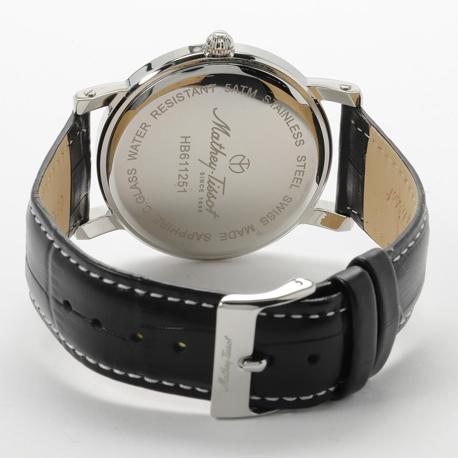 Mathey-Tissot Mathey-Tissot City Leather HB611251ABR мужские часы белый циферблат на запястье