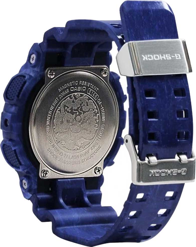 Casio Casio G-Shock GA-110BWP-2A, g-shock япония мужские часы на браслете пластик боковой вид