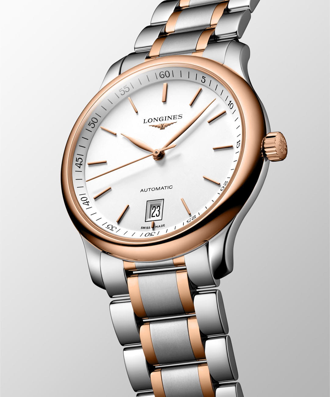 Longines Longines Master Collection L2.628.5.79.7 механические мужские часы часы крупный план белый циферблата