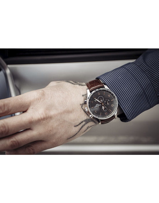 Jacques Lemans Jacques Lemans 1-1844ZK,  австрия мужские часы на браслете кожаный боковой вид