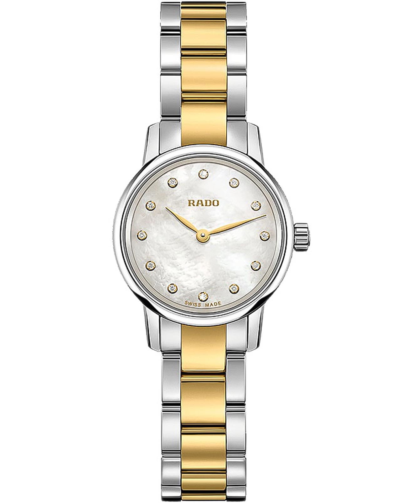 Rado Rado Coupole R22890952  R22890952 кварцевые женские часы перламутровый циферблат, браслет нержавеющая сталь с pvd-покрытием — вид спереди