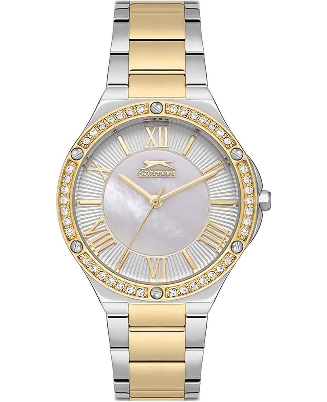 Slazenger Slazenger SL.09.2225.3.03  SL.09.2225.3.03 кварцевые женские часы перламутровый циферблат, браслет нержавеющая сталь с ip-покрытием — вид спереди