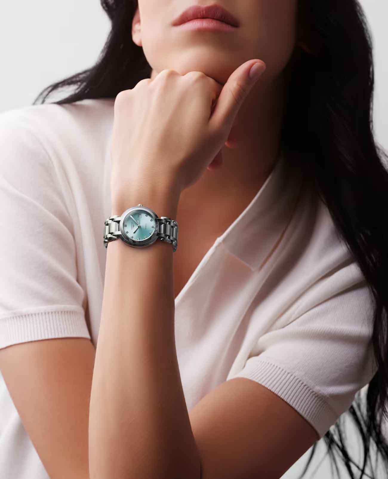 Longines Longines PrimaLuna L8.113.4.90.6 женские часы голубой циферблат на запястье