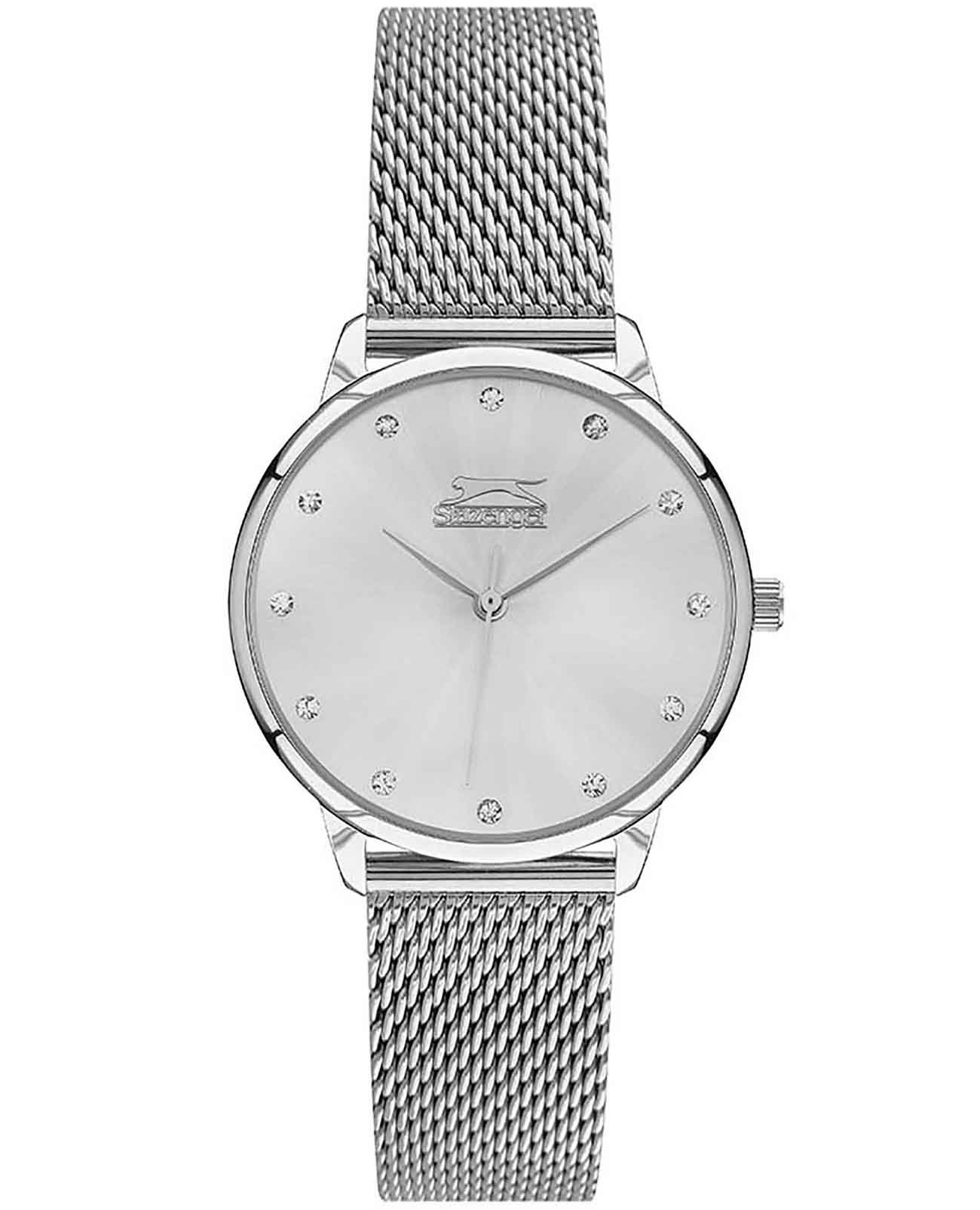 Slazenger Slazenger SL.09.2052.3.04  SL.09.2052.3.04 кварцевые женские часы серебристый циферблат, браслет суперметалл — вид спереди