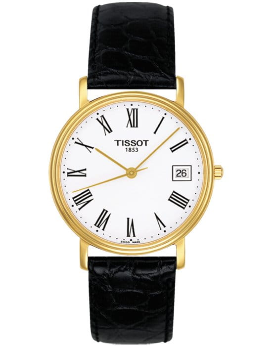 Tissot Tissot Desire T52.5.421.13 Desire T52542113 кварцевые мужские часы белый циферблат, браслет кожаный — вид спереди