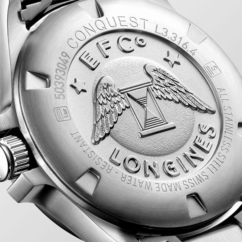 Longines Longines Conquest V.H.P. L3.316.4.76.6, conquest v.h.p. швейцария женские часы на браслете нержавеющая сталь боковой вид
