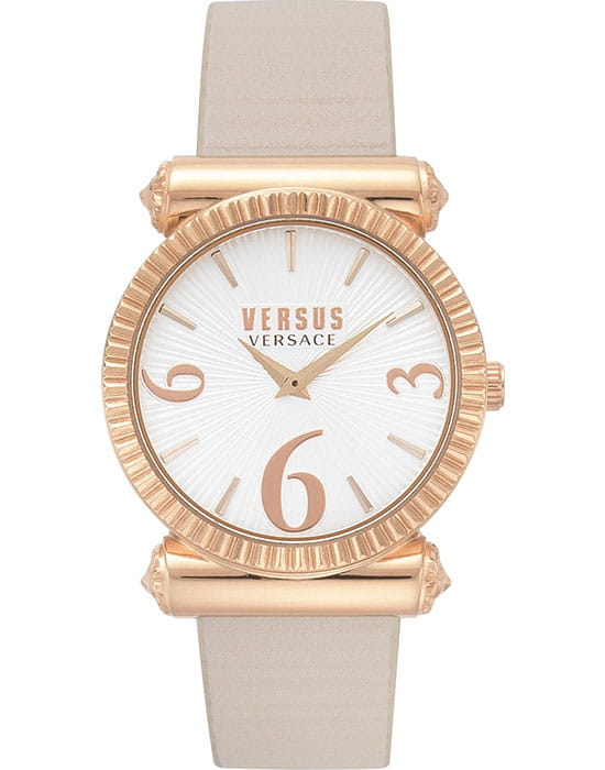 Versus Versace VSP1V0519  VSP1V0519 кварцевые женские часы фиолетовый циферблат, браслет кожаный — вид спереди