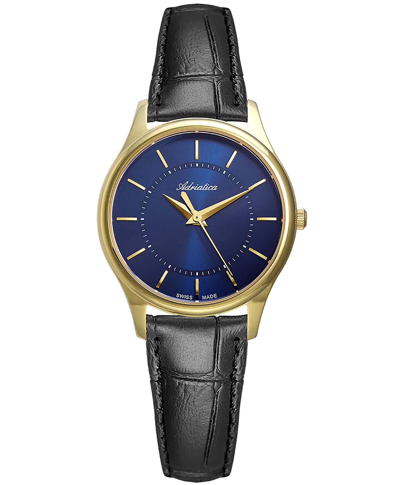 Adriatica Adriatica Pairs A3179.1215Q  A3179.1215Q кварцевые женские часы синий циферблат, браслет кожаный — вид спереди