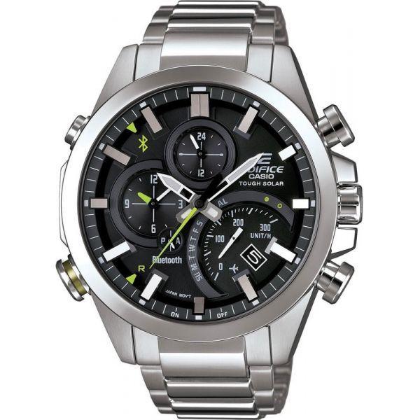 Casio Casio Edifice EQB-500D-1A EQB EQB-500D-1A автокварц (кинетик) мужские часы черный циферблат, браслет 18-каратное желтое золото — вид спереди
