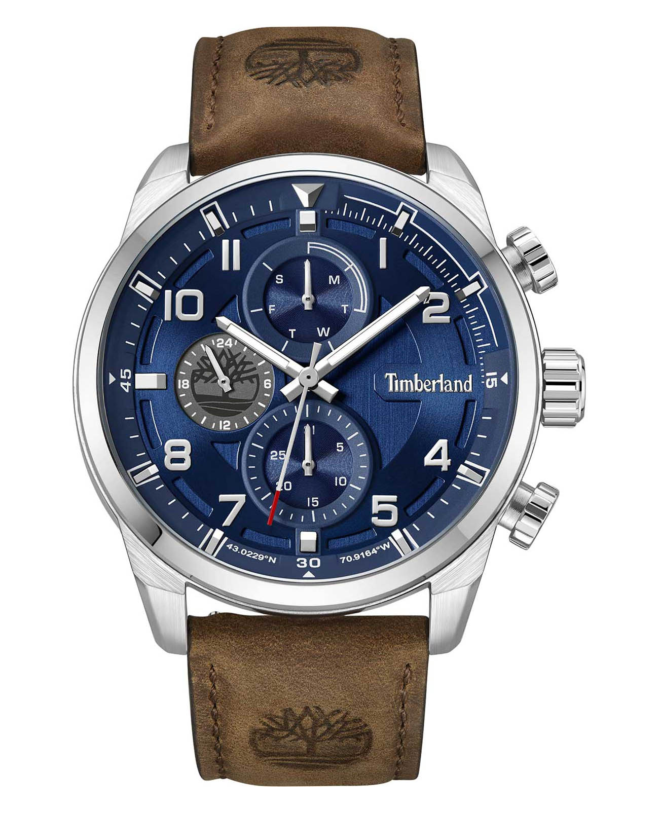 Timberland Timberland Henniker II TDWGF2201106  TDWGF2201106 кварцевые мужские часы синий циферблат, браслет кожаный — вид спереди