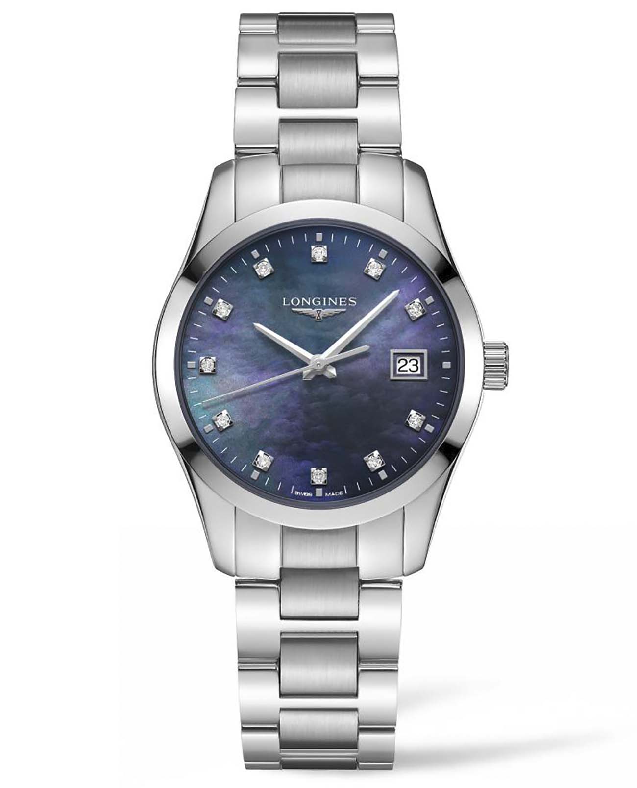 Longines Longines Conquest Classic L2.386.4.88.6  L23864886 кварцевые женские часы перламутровый циферблат, браслет нержавеющая сталь — вид спереди