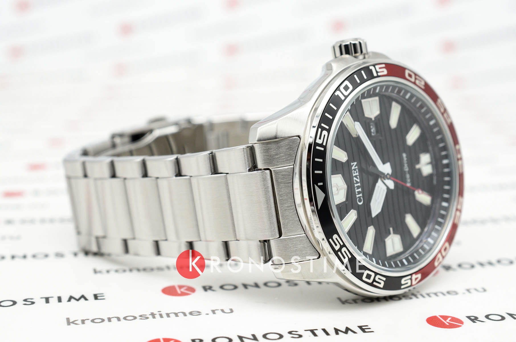 Citizen Citizen AW1527-86E, eco-drive япония мужские часы на браслете нержавеющая сталь с pvd-покрытием боковой вид