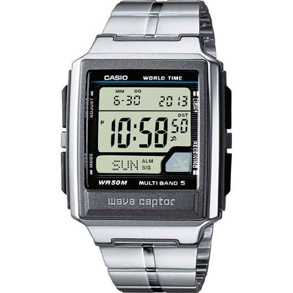 Casio CASIO WAVE CEPTOR WV-59DE-1A  WV-59DE-1AVEG кварцевые мужские часы серый циферблат, браслет нержавеющая сталь — вид спереди