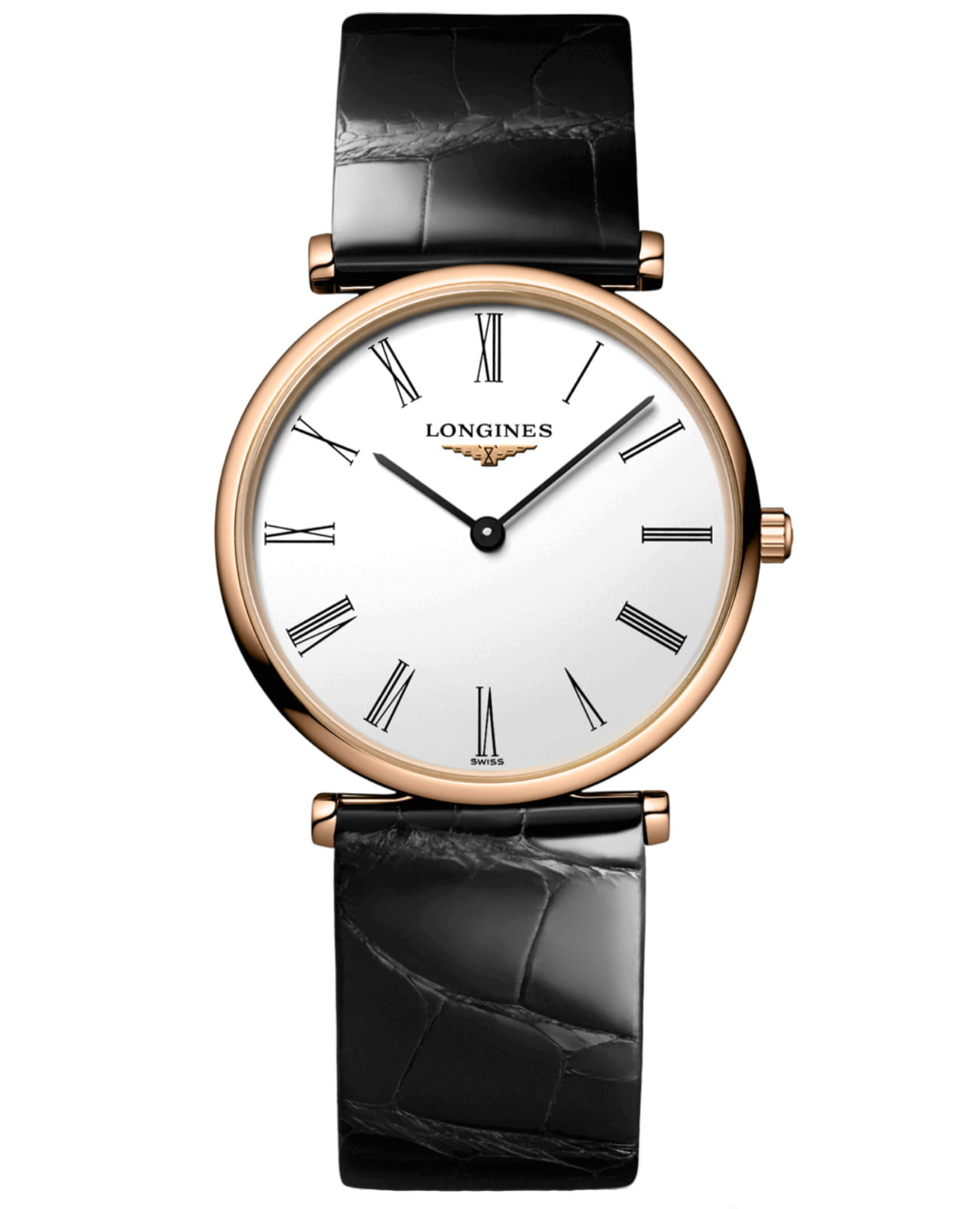 Longines Longines La Grande Classique L4.512.1.91.2  L45121912 кварцевые женские часы белый циферблат, браслет кожаный — вид спереди