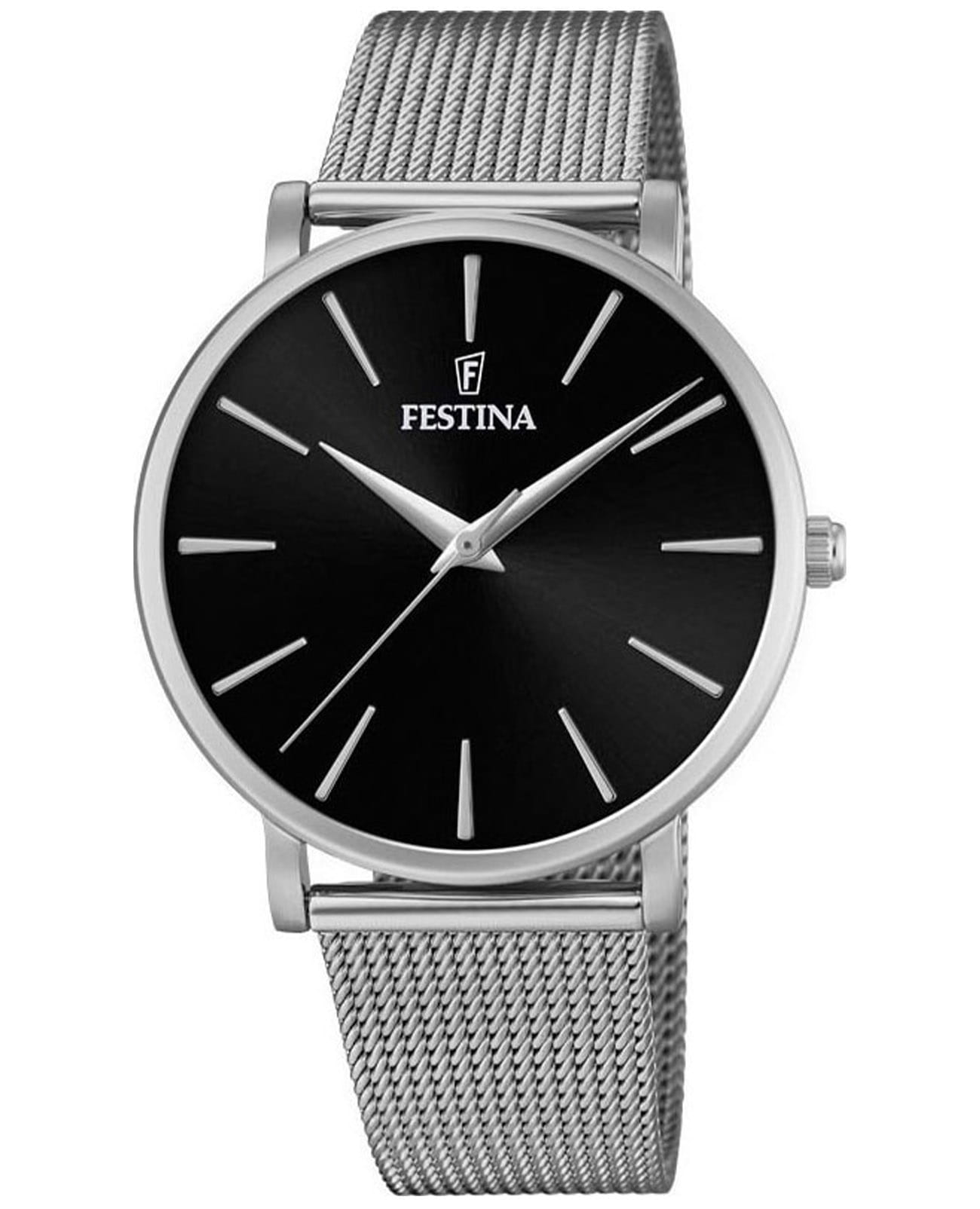 Festina Festina Boyfriend F20475/4  F20475/4 кварцевые женские часы черный циферблат, браслет нержавеющая сталь — вид спереди