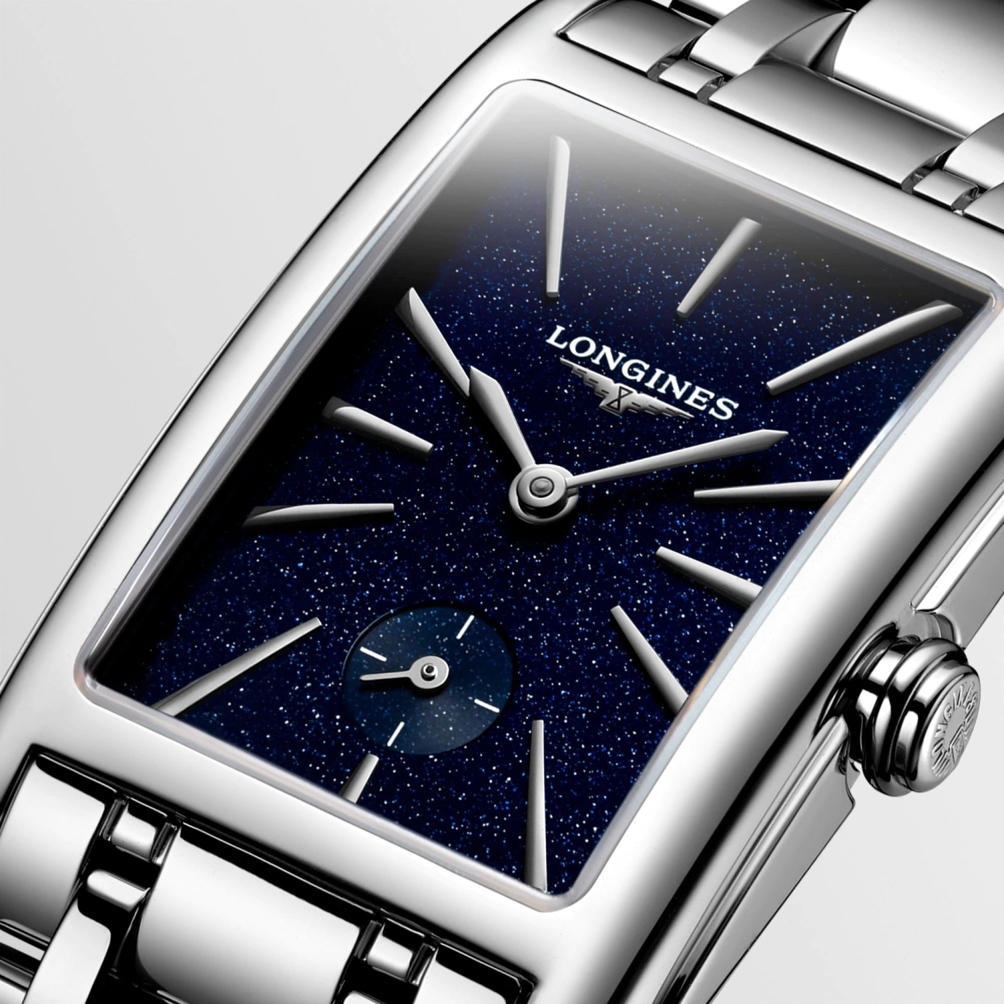 Longines Longines DolceVita L5.255.4.93.6 кварцевые женские часы часы крупный план синий циферблата
