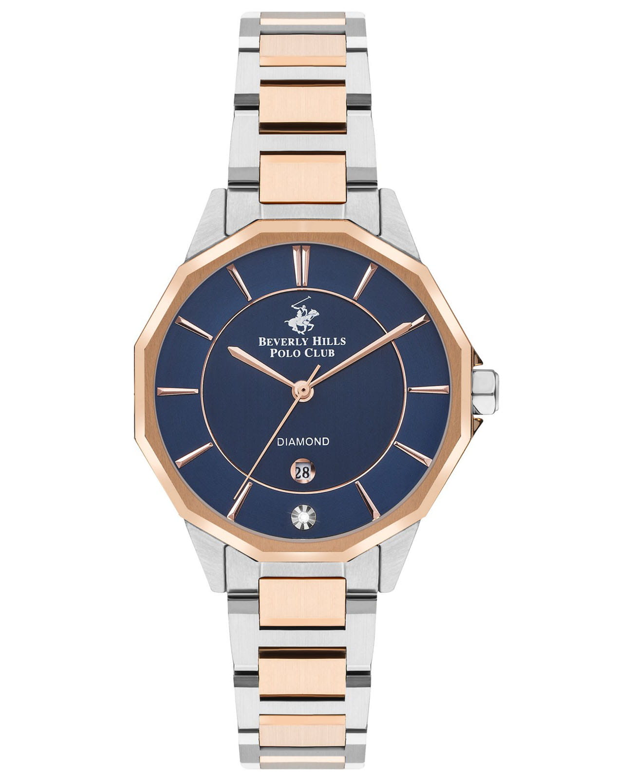 Beverly Hills Polo Club Beverly Hills Polo Club BP3376X.590  BP3376X.590 кварцевые женские часы синий циферблат, браслет нержавеющая сталь с ip-покрытием — вид спереди